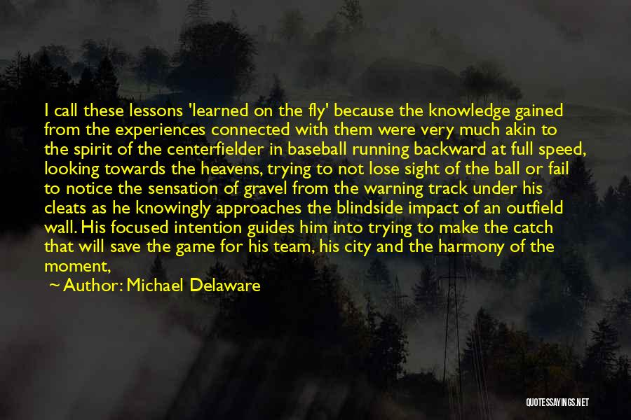 Michael Delaware Quotes: I Call These Lessons 'learned On The Fly' Because The Knowledge Gained From The Experiences Connected With Them Were Very