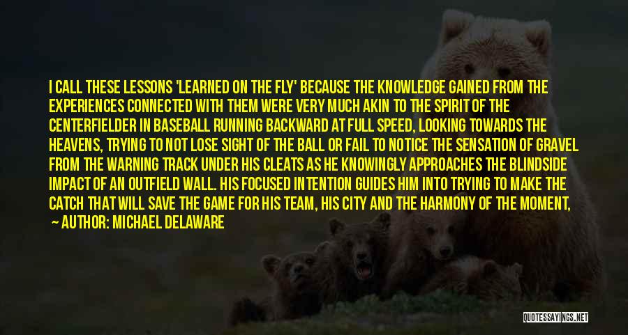 Michael Delaware Quotes: I Call These Lessons 'learned On The Fly' Because The Knowledge Gained From The Experiences Connected With Them Were Very