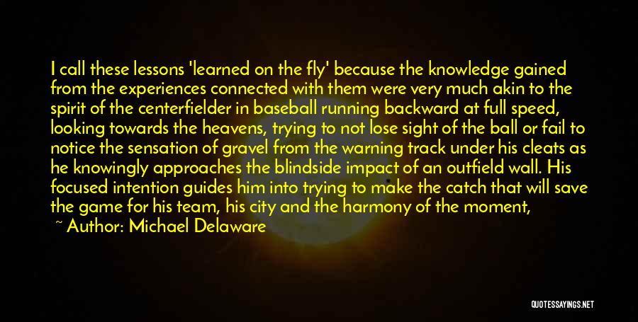 Michael Delaware Quotes: I Call These Lessons 'learned On The Fly' Because The Knowledge Gained From The Experiences Connected With Them Were Very