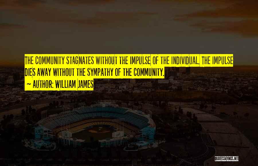 William James Quotes: The Community Stagnates Without The Impulse Of The Individual. The Impulse Dies Away Without The Sympathy Of The Community.