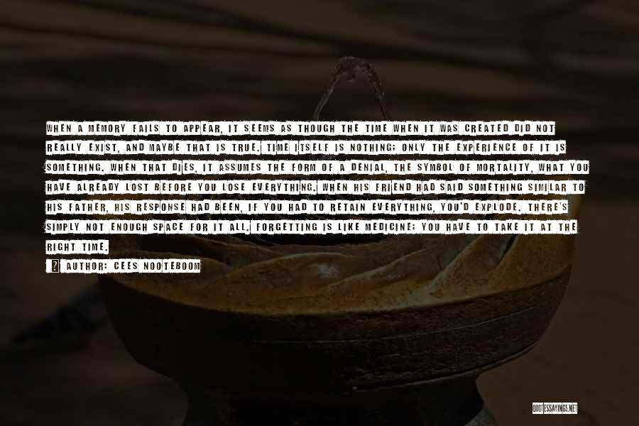 Cees Nooteboom Quotes: When A Memory Fails To Appear, It Seems As Though The Time When It Was Created Did Not Really Exist,