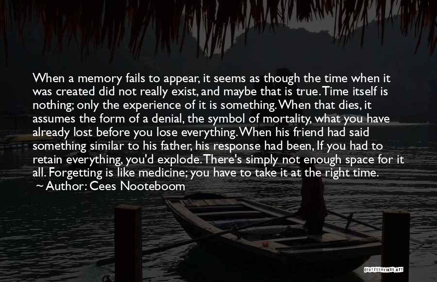 Cees Nooteboom Quotes: When A Memory Fails To Appear, It Seems As Though The Time When It Was Created Did Not Really Exist,