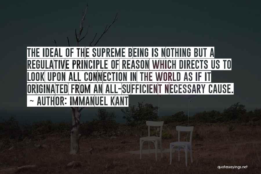 Immanuel Kant Quotes: The Ideal Of The Supreme Being Is Nothing But A Regulative Principle Of Reason Which Directs Us To Look Upon