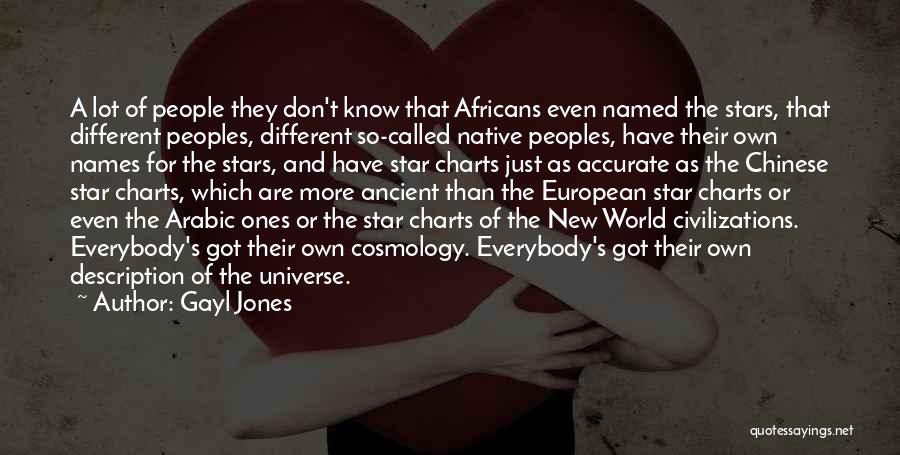 Gayl Jones Quotes: A Lot Of People They Don't Know That Africans Even Named The Stars, That Different Peoples, Different So-called Native Peoples,