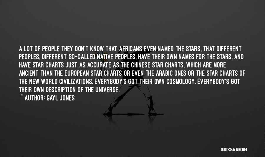 Gayl Jones Quotes: A Lot Of People They Don't Know That Africans Even Named The Stars, That Different Peoples, Different So-called Native Peoples,