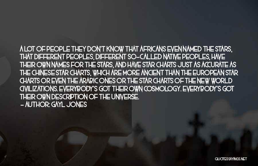 Gayl Jones Quotes: A Lot Of People They Don't Know That Africans Even Named The Stars, That Different Peoples, Different So-called Native Peoples,