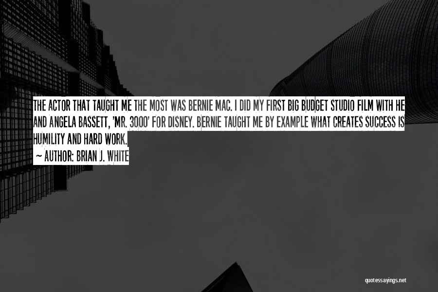 Brian J. White Quotes: The Actor That Taught Me The Most Was Bernie Mac. I Did My First Big Budget Studio Film With He