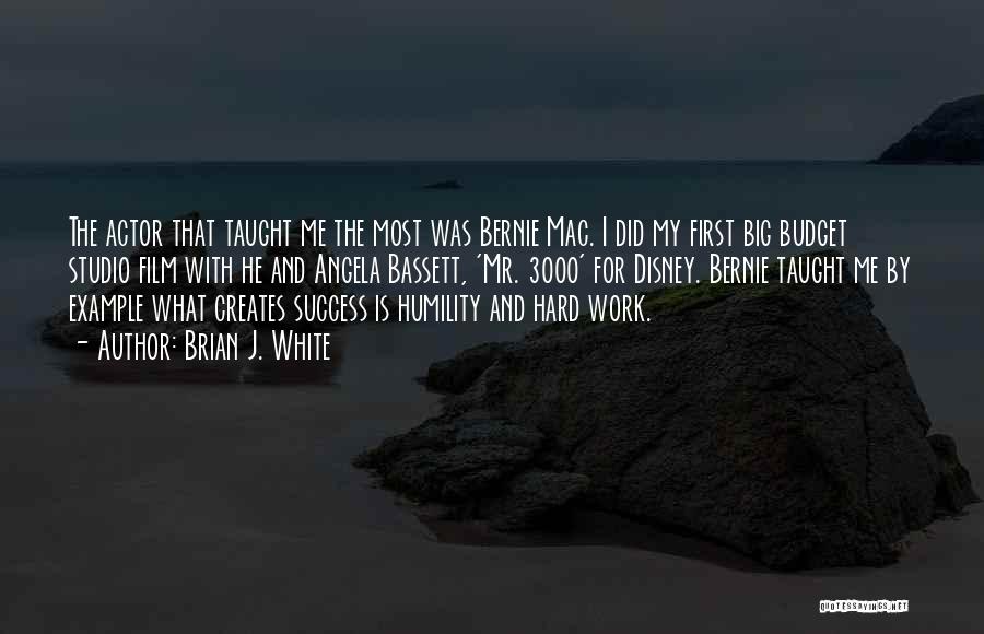 Brian J. White Quotes: The Actor That Taught Me The Most Was Bernie Mac. I Did My First Big Budget Studio Film With He