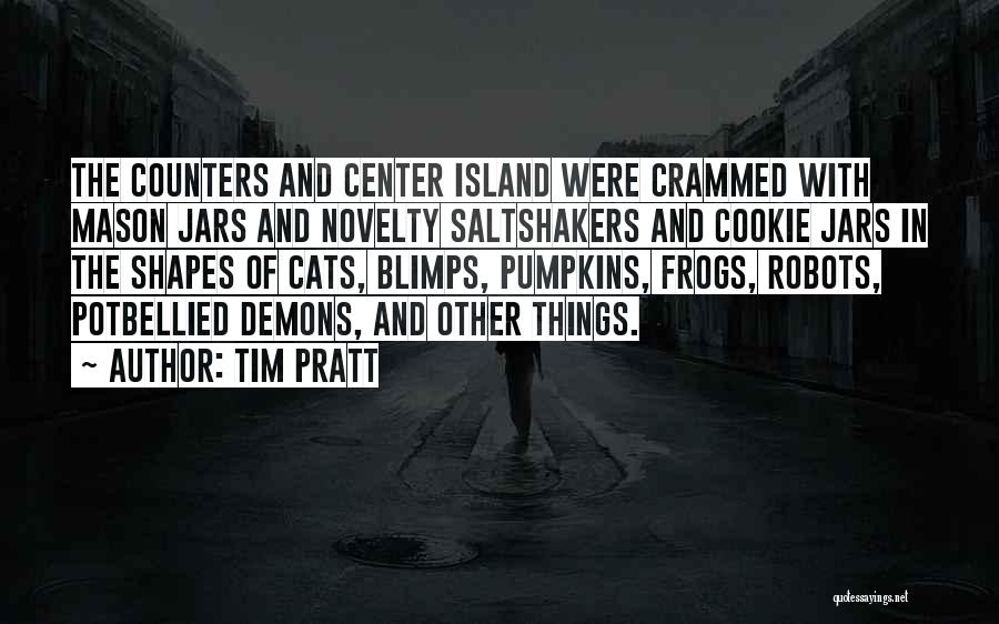 Tim Pratt Quotes: The Counters And Center Island Were Crammed With Mason Jars And Novelty Saltshakers And Cookie Jars In The Shapes Of