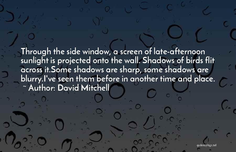David Mitchell Quotes: Through The Side Window, A Screen Of Late-afternoon Sunlight Is Projected Onto The Wall. Shadows Of Birds Flit Across It.some