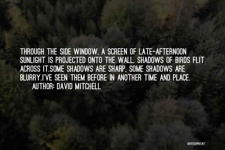 David Mitchell Quotes: Through The Side Window, A Screen Of Late-afternoon Sunlight Is Projected Onto The Wall. Shadows Of Birds Flit Across It.some