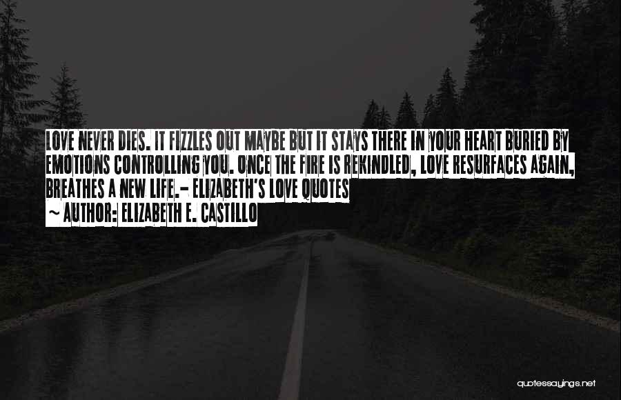 Elizabeth E. Castillo Quotes: Love Never Dies. It Fizzles Out Maybe But It Stays There In Your Heart Buried By Emotions Controlling You. Once