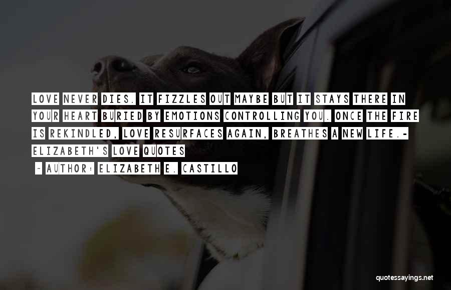 Elizabeth E. Castillo Quotes: Love Never Dies. It Fizzles Out Maybe But It Stays There In Your Heart Buried By Emotions Controlling You. Once