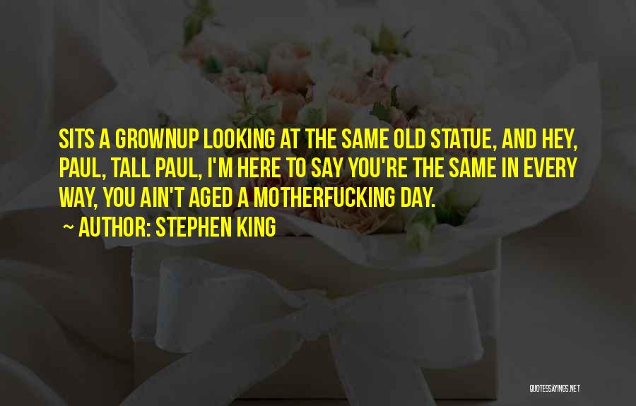 Stephen King Quotes: Sits A Grownup Looking At The Same Old Statue, And Hey, Paul, Tall Paul, I'm Here To Say You're The