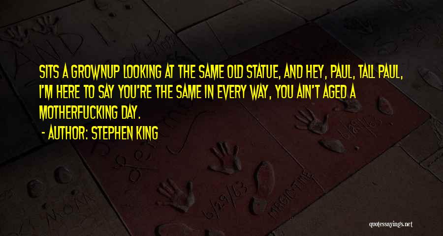 Stephen King Quotes: Sits A Grownup Looking At The Same Old Statue, And Hey, Paul, Tall Paul, I'm Here To Say You're The