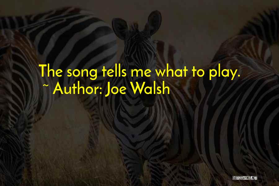 Joe Walsh Quotes: The Song Tells Me What To Play.