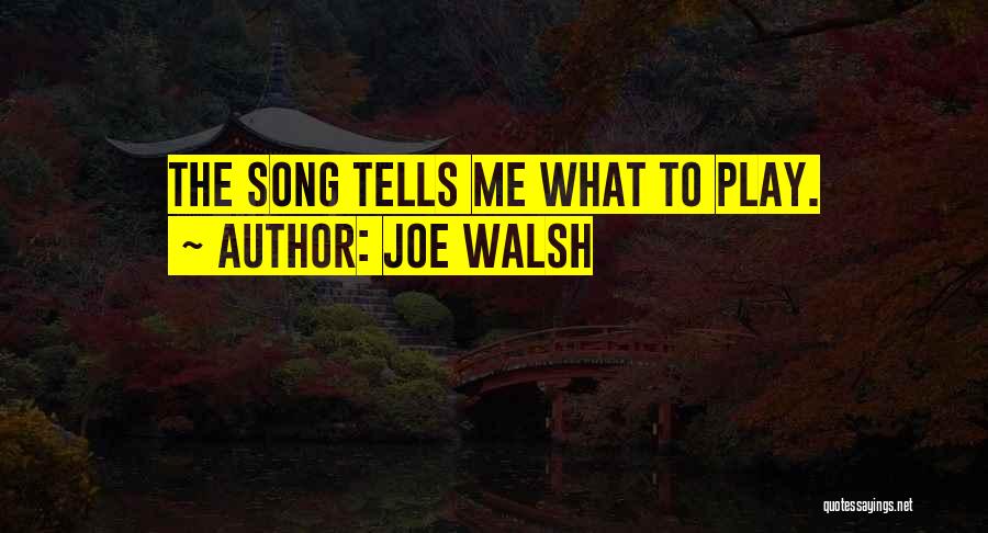 Joe Walsh Quotes: The Song Tells Me What To Play.