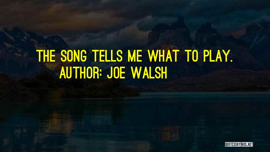 Joe Walsh Quotes: The Song Tells Me What To Play.