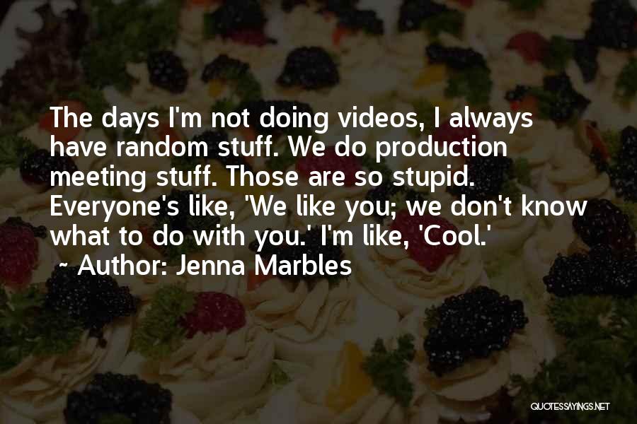 Jenna Marbles Quotes: The Days I'm Not Doing Videos, I Always Have Random Stuff. We Do Production Meeting Stuff. Those Are So Stupid.