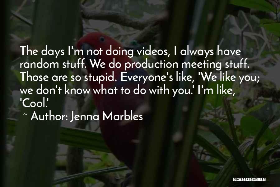 Jenna Marbles Quotes: The Days I'm Not Doing Videos, I Always Have Random Stuff. We Do Production Meeting Stuff. Those Are So Stupid.