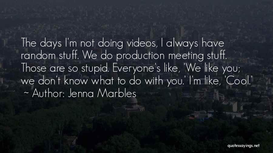 Jenna Marbles Quotes: The Days I'm Not Doing Videos, I Always Have Random Stuff. We Do Production Meeting Stuff. Those Are So Stupid.