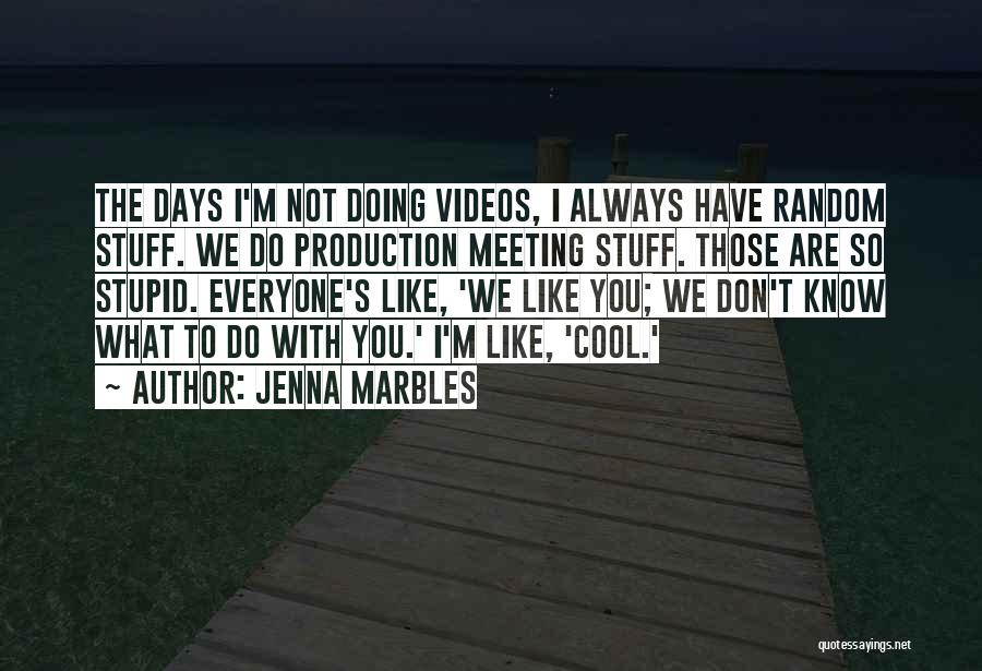 Jenna Marbles Quotes: The Days I'm Not Doing Videos, I Always Have Random Stuff. We Do Production Meeting Stuff. Those Are So Stupid.