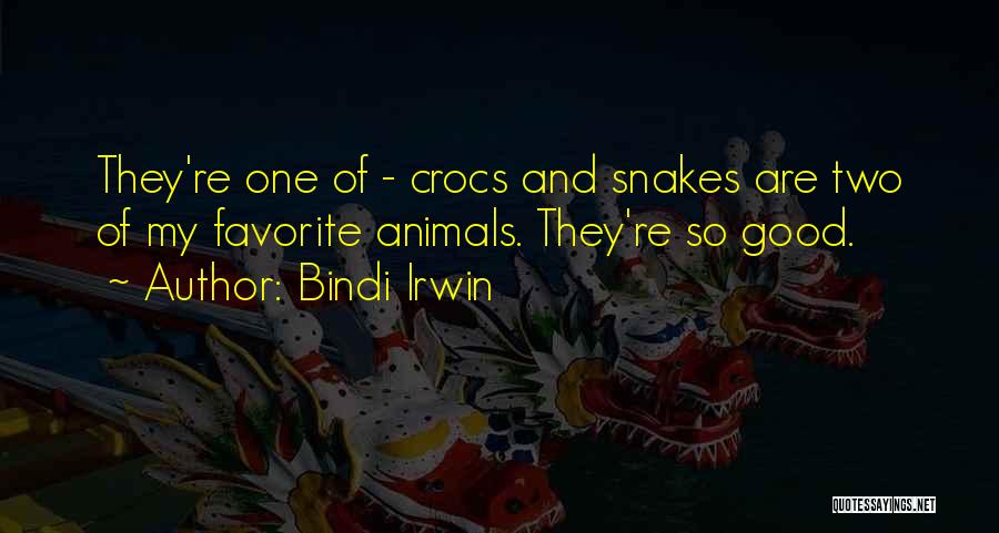 Bindi Irwin Quotes: They're One Of - Crocs And Snakes Are Two Of My Favorite Animals. They're So Good.