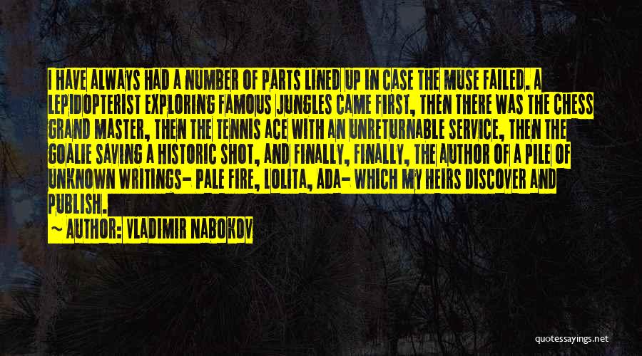 Vladimir Nabokov Quotes: I Have Always Had A Number Of Parts Lined Up In Case The Muse Failed. A Lepidopterist Exploring Famous Jungles