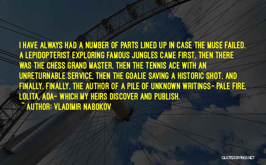 Vladimir Nabokov Quotes: I Have Always Had A Number Of Parts Lined Up In Case The Muse Failed. A Lepidopterist Exploring Famous Jungles