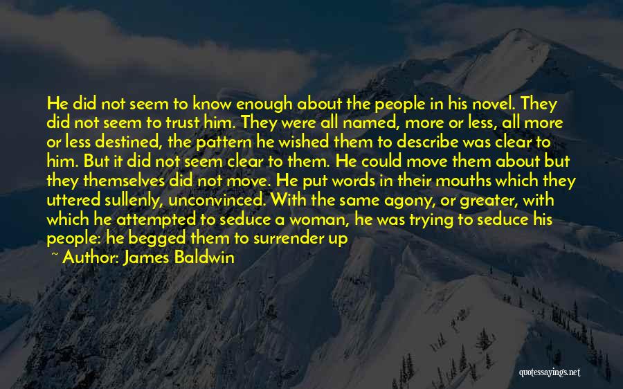 James Baldwin Quotes: He Did Not Seem To Know Enough About The People In His Novel. They Did Not Seem To Trust Him.