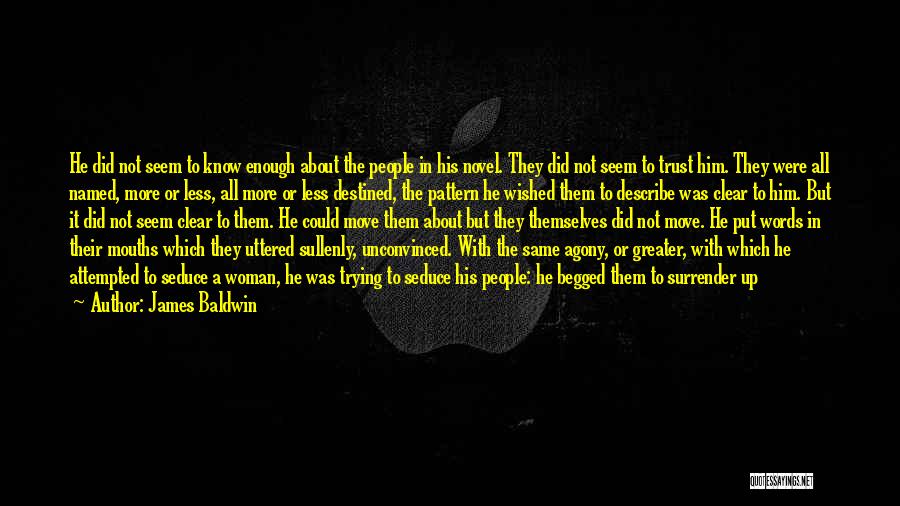 James Baldwin Quotes: He Did Not Seem To Know Enough About The People In His Novel. They Did Not Seem To Trust Him.