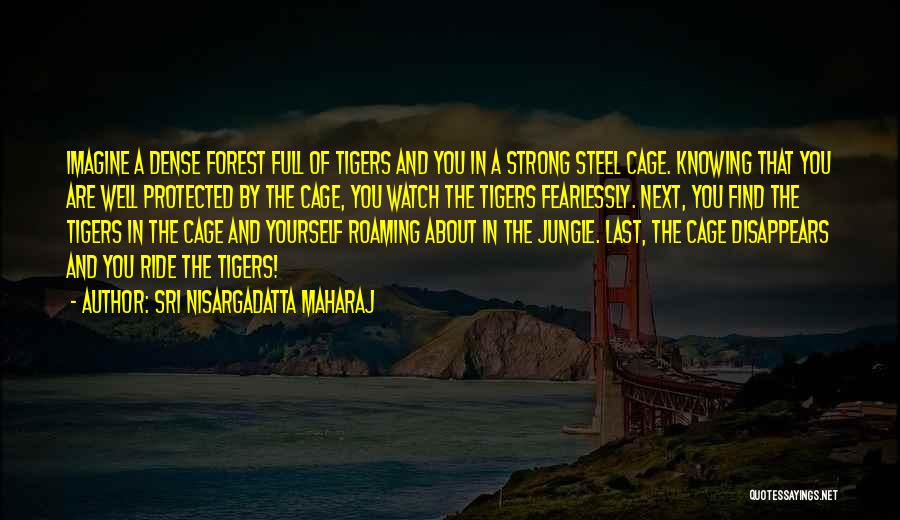 Sri Nisargadatta Maharaj Quotes: Imagine A Dense Forest Full Of Tigers And You In A Strong Steel Cage. Knowing That You Are Well Protected