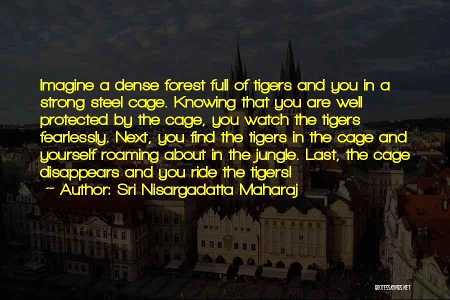 Sri Nisargadatta Maharaj Quotes: Imagine A Dense Forest Full Of Tigers And You In A Strong Steel Cage. Knowing That You Are Well Protected