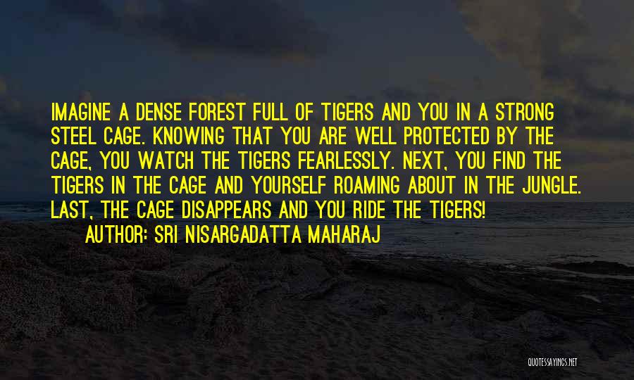 Sri Nisargadatta Maharaj Quotes: Imagine A Dense Forest Full Of Tigers And You In A Strong Steel Cage. Knowing That You Are Well Protected