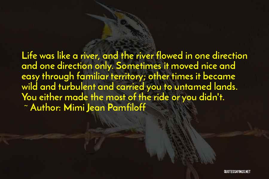 Mimi Jean Pamfiloff Quotes: Life Was Like A River, And The River Flowed In One Direction And One Direction Only. Sometimes It Moved Nice