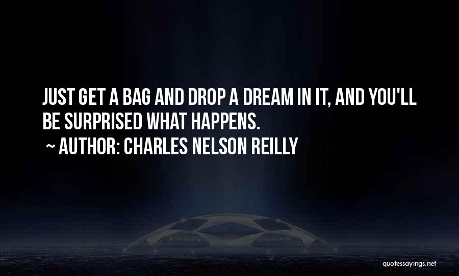Charles Nelson Reilly Quotes: Just Get A Bag And Drop A Dream In It, And You'll Be Surprised What Happens.