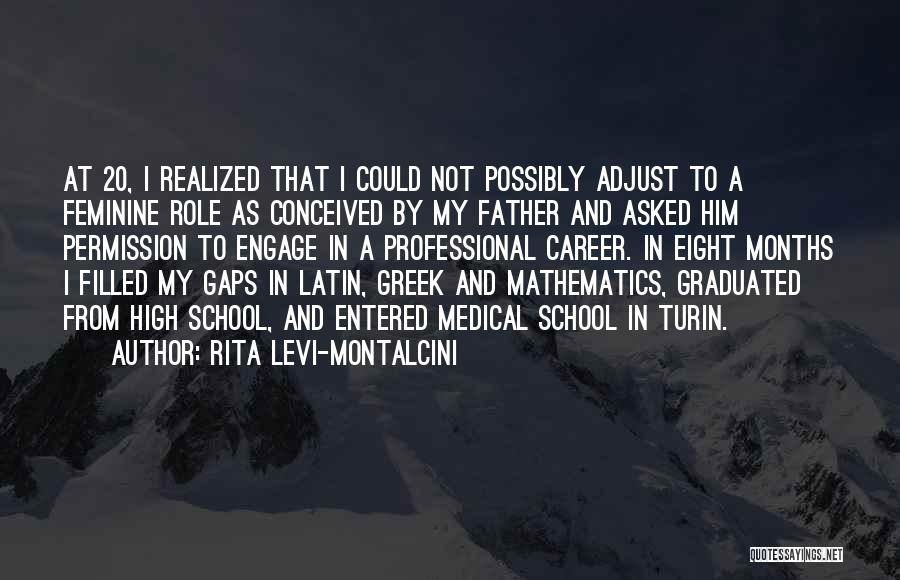 Rita Levi-Montalcini Quotes: At 20, I Realized That I Could Not Possibly Adjust To A Feminine Role As Conceived By My Father And