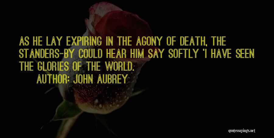 John Aubrey Quotes: As He Lay Expiring In The Agony Of Death, The Standers-by Could Hear Him Say Softly 'i Have Seen The