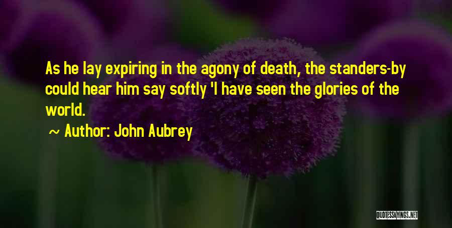 John Aubrey Quotes: As He Lay Expiring In The Agony Of Death, The Standers-by Could Hear Him Say Softly 'i Have Seen The