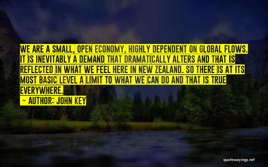 John Key Quotes: We Are A Small, Open Economy, Highly Dependent On Global Flows. It Is Inevitably A Demand That Dramatically Alters And