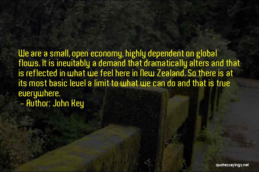 John Key Quotes: We Are A Small, Open Economy, Highly Dependent On Global Flows. It Is Inevitably A Demand That Dramatically Alters And