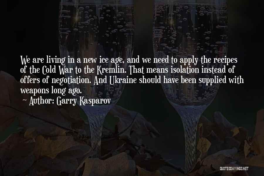 Garry Kasparov Quotes: We Are Living In A New Ice Age, And We Need To Apply The Recipes Of The Cold War To