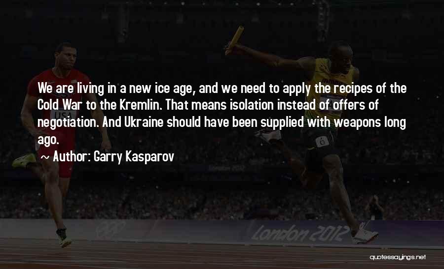 Garry Kasparov Quotes: We Are Living In A New Ice Age, And We Need To Apply The Recipes Of The Cold War To