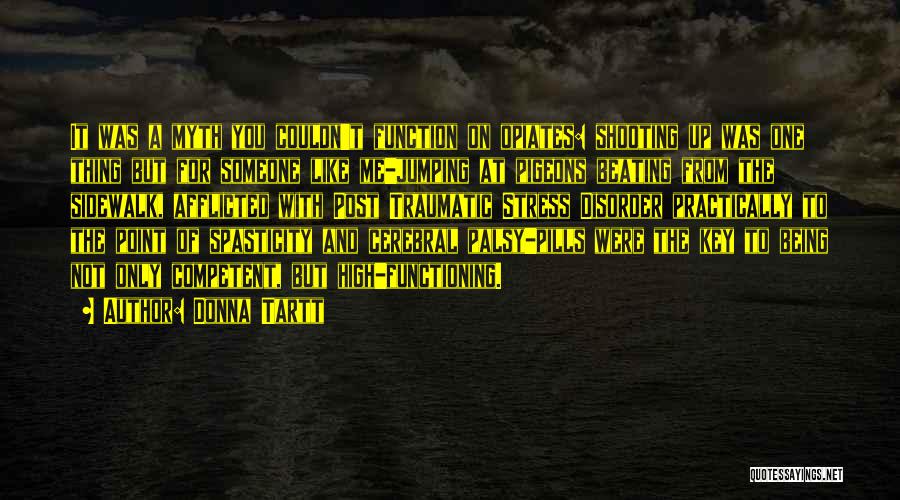 Donna Tartt Quotes: It Was A Myth You Couldn't Function On Opiates: Shooting Up Was One Thing But For Someone Like Me-jumping At