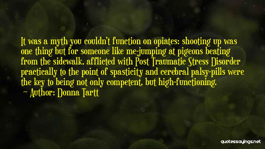 Donna Tartt Quotes: It Was A Myth You Couldn't Function On Opiates: Shooting Up Was One Thing But For Someone Like Me-jumping At