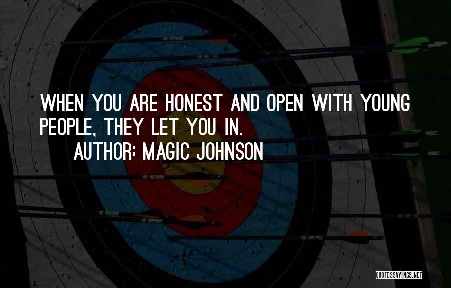 Magic Johnson Quotes: When You Are Honest And Open With Young People, They Let You In.