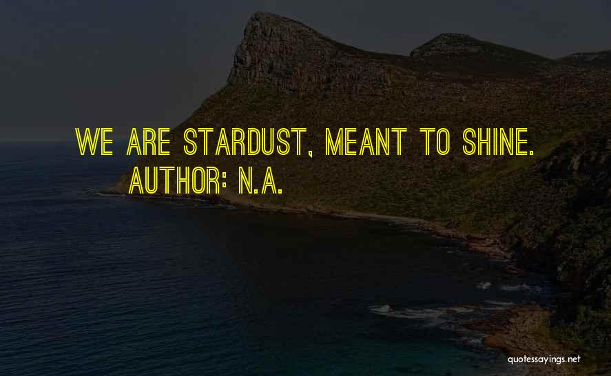 N.a. Quotes: We Are Stardust, Meant To Shine.