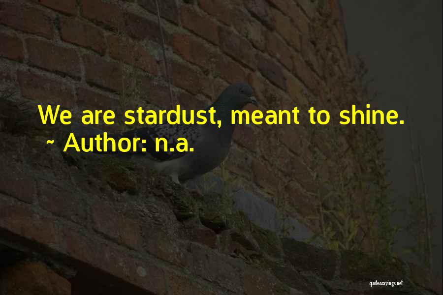 N.a. Quotes: We Are Stardust, Meant To Shine.