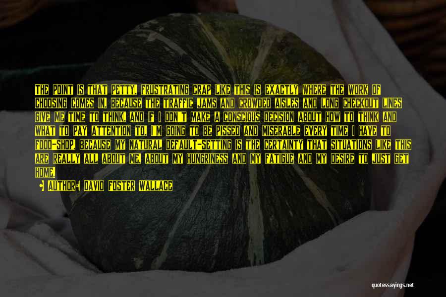 David Foster Wallace Quotes: The Point Is That Petty, Frustrating Crap Like This Is Exactly Where The Work Of Choosing Comes In. Because The
