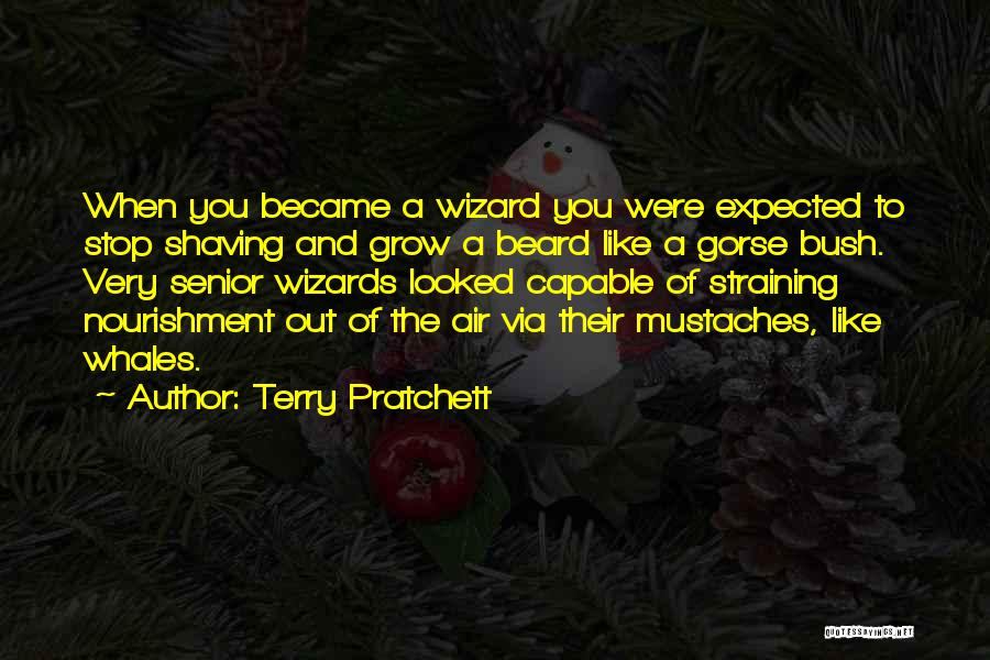 Terry Pratchett Quotes: When You Became A Wizard You Were Expected To Stop Shaving And Grow A Beard Like A Gorse Bush. Very